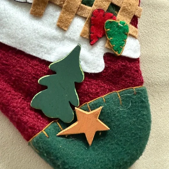 Festive Christmas Stocking with Snowman Design - Picture 3 of 4
